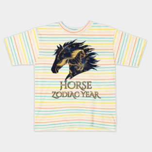 Horse Zodiac Year Astrology Constellation Chinese Sign for Lunar New Year Kids T-Shirt