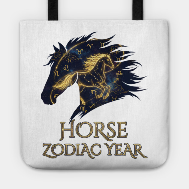 Horse Zodiac Year Astrology Constellation Chinese Sign for Lunar New Year Tote by creative