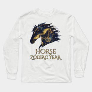 Horse Zodiac Year Astrology Constellation Chinese Sign for Lunar New Year Long Sleeve T-Shirt