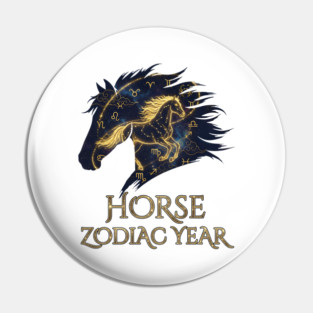 Horse Zodiac Year Astrology Constellation Chinese Sign for Lunar New Year Pin