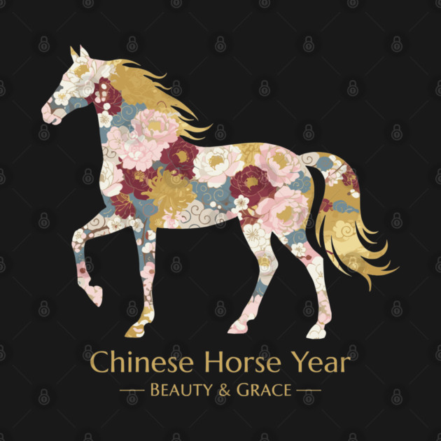 Chinese Year of the Horse Floral Zodiac Beauty & Grace by creative