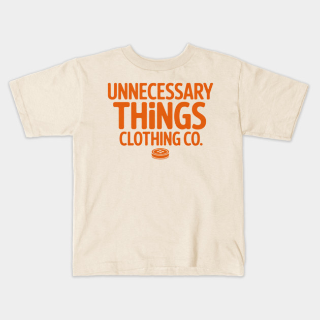 Unnecessary Things - Text Logo Kids T-Shirt by Lou Johnson