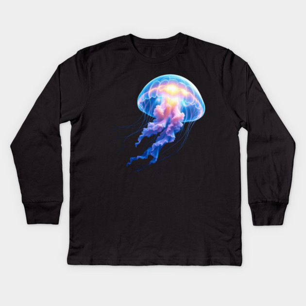 Jellyfish Kids Long Sleeve T-Shirt by Lou Johnson