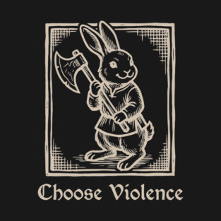 Cute but Deadly Rabbit - Vintage Cream Print T-Shirt