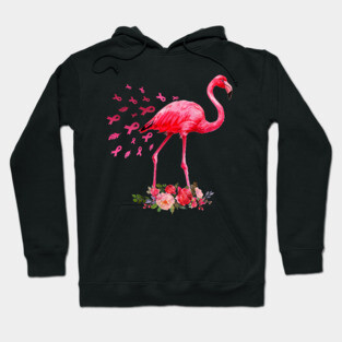 Flamingo Pink Ribbon Breast Cancer Awareness Hoodie