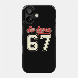 Number 67 Meme Six Seven Baseball Phone Case