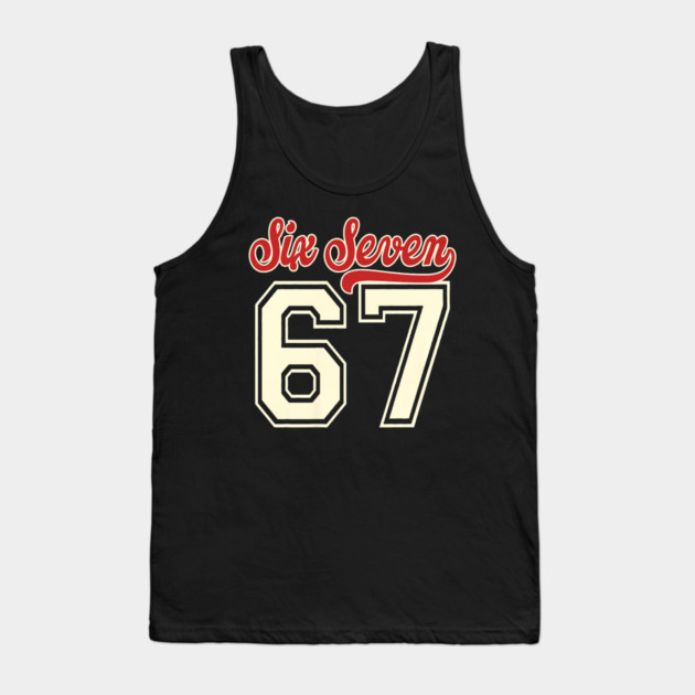 Number 67 Meme Six Seven Baseball Tank Top by yangho