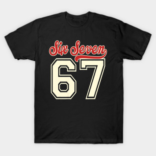 Number 67 Meme Six Seven Baseball T-Shirt
