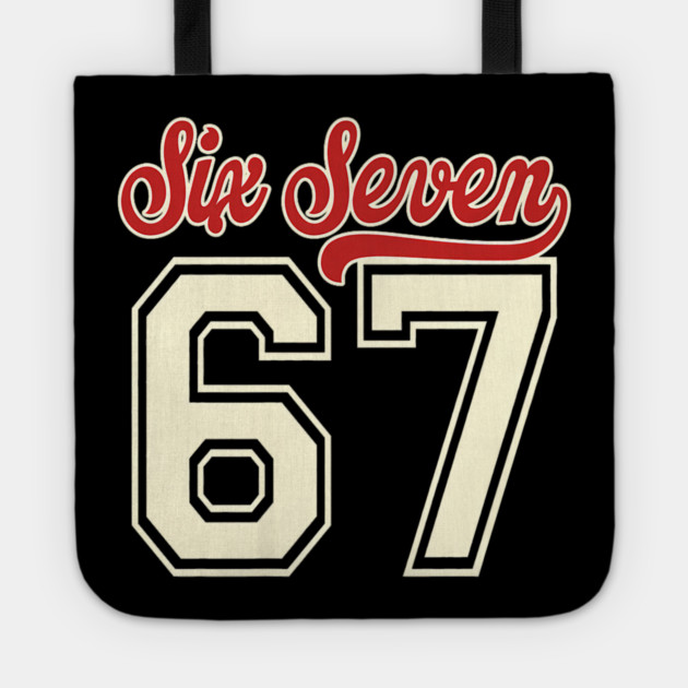 Number 67 Meme Six Seven Baseball Tote by yangho