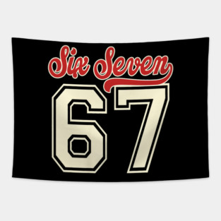 Number 67 Meme Six Seven Baseball Tapestry