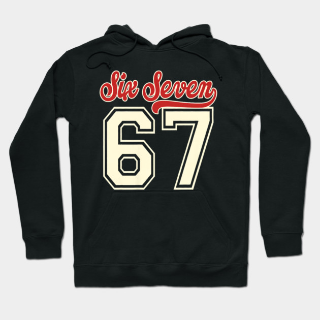 Number 67 Meme Six Seven Baseball Hoodie by yangho
