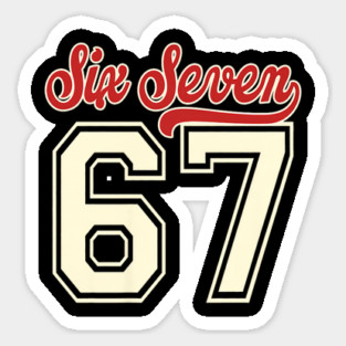 Number 67 Meme Six Seven Baseball Sticker