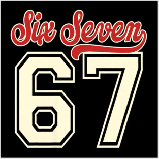 Number 67 Meme Six Seven Baseball Posters and Art
