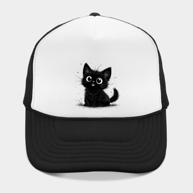 Adorable Black Kitten With Big Eyes by Champanie's Store