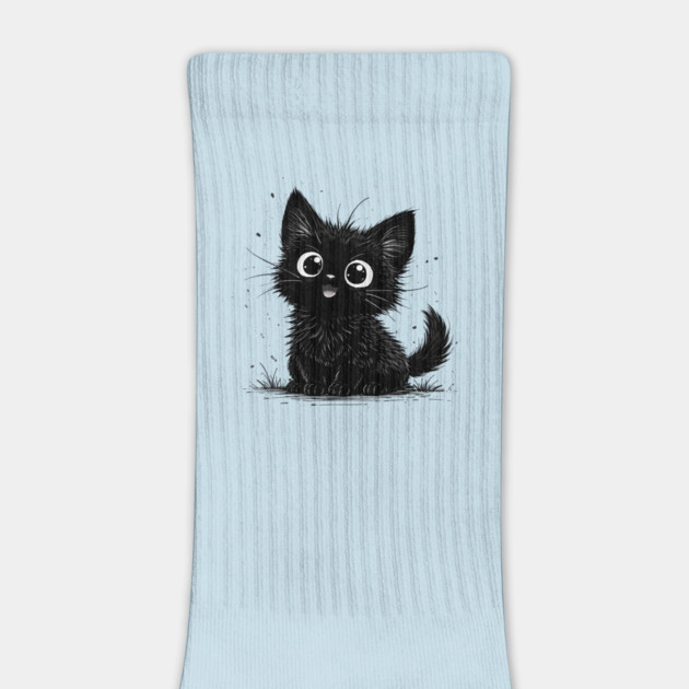 Adorable Black Kitten With Big Eyes by Champanie's Store