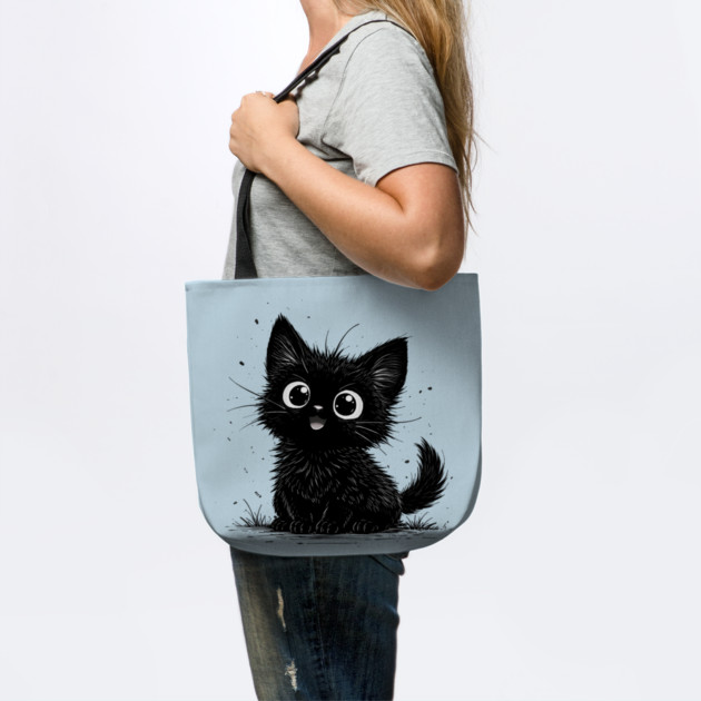 Adorable Black Kitten With Big Eyes by Champanie's Store