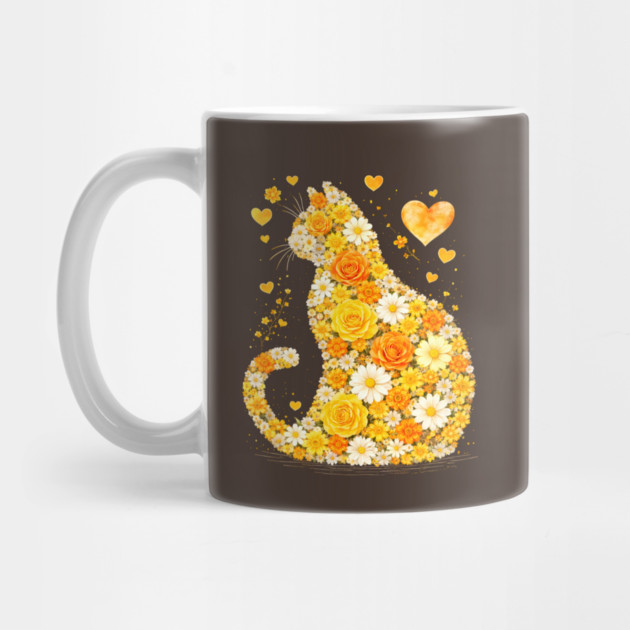 Blooming Cat With Yellow Flowers by Champanie's Store