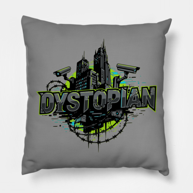 Dystopian Fiction Rules Pillow by H. R. Sinclair