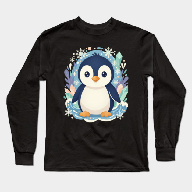 Penguin Long Sleeve T-Shirt by Creatifly Graphic Tees