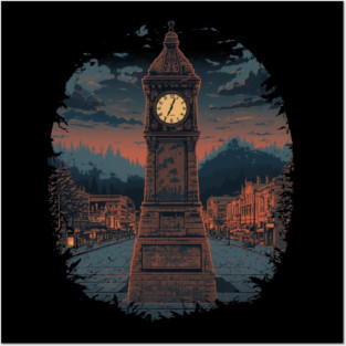 The Hill Valley clock tower Posters and Art