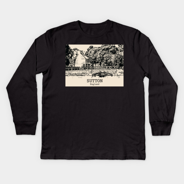 Sutton – England Kids Long Sleeve T-Shirt by Lakeric