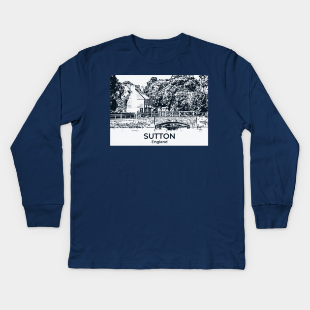 Sutton – England Kids Long Sleeve T-Shirt by Lakeric
