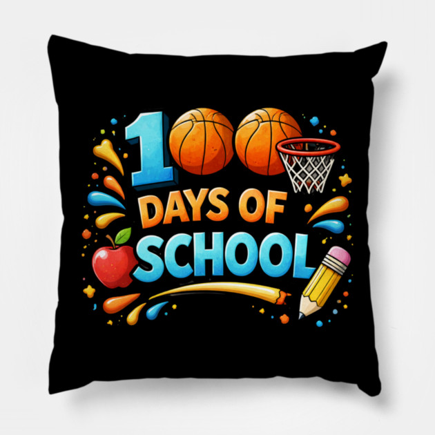 100 Days Of School Basketball Fun Teacher Appreciation Pillow by ArtistTee ⭐⭐⭐⭐⭐
