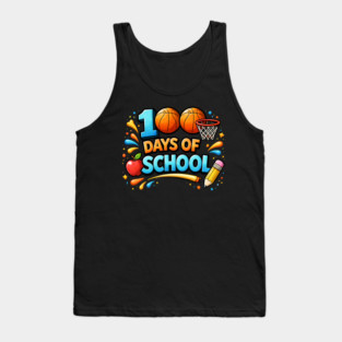 100 Days Of School Basketball Fun Teacher Appreciation Tank Top