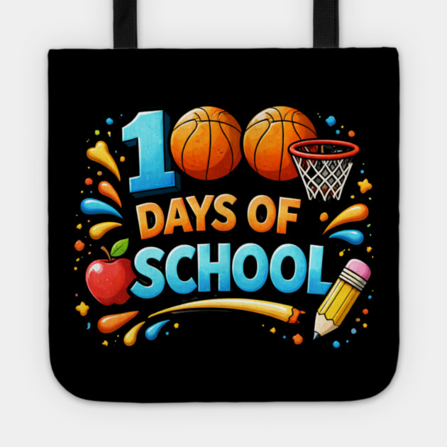 100 Days Of School Basketball Fun Teacher Appreciation Tote by ArtistTee ⭐⭐⭐⭐⭐