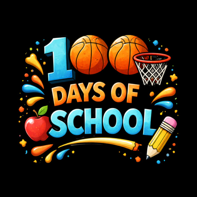 100 Days Of School Basketball Fun Teacher Appreciation by ArtistTee ⭐⭐⭐⭐⭐