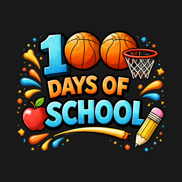 100 Days Of School Basketball Fun Teacher Appreciation by ArtistTee ⭐⭐⭐⭐⭐