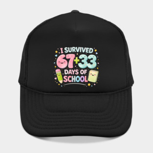I Survived 67 + 33 Days Of School Elementary School Teacher Hat