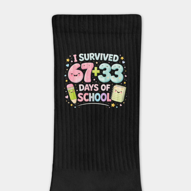 I Survived 67 + 33 Days Of School Elementary School Teacher by ArtistTee ⭐⭐⭐⭐⭐