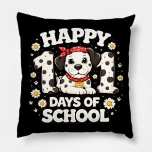 Happy 101 Days Of School Dalmatian Dog Teacher Pillow