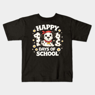 Happy 101 Days Of School Dalmatian Dog Teacher Kids T-Shirt