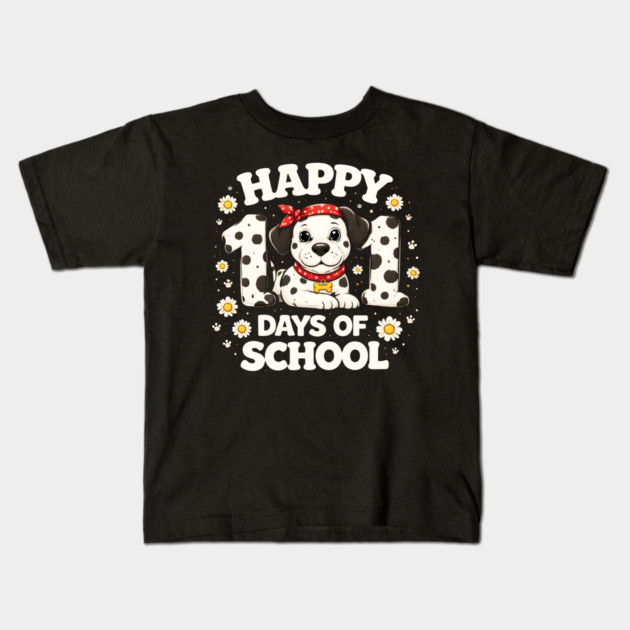 Happy 101 Days Of School Dalmatian Dog Teacher Kids T-Shirt by ArtistTee ⭐⭐⭐⭐⭐