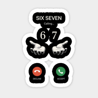 Six Seven Calling Hands Sticker