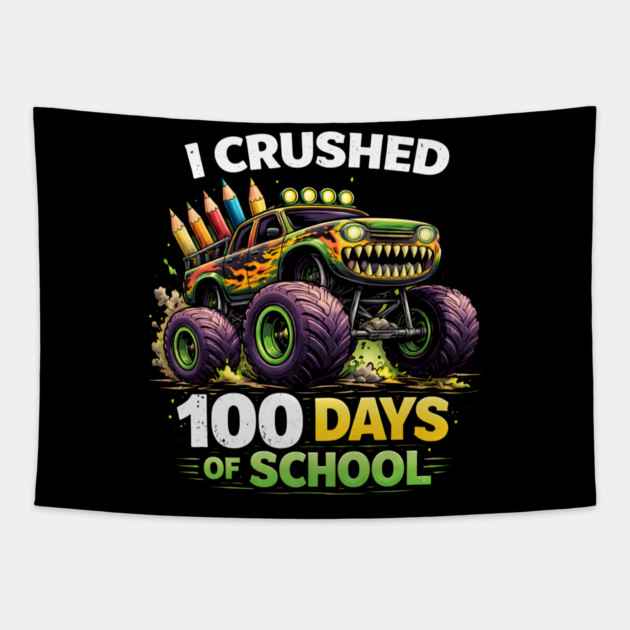 I Crushed 100 Days Of School Teacher Tapestry by ArtistTee ⭐⭐⭐⭐⭐