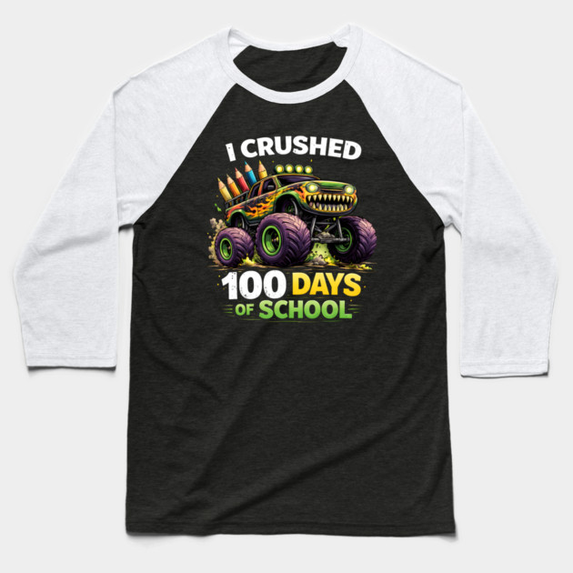 I Crushed 100 Days Of School Teacher Baseball T-Shirt by ArtistTee ⭐⭐⭐⭐⭐