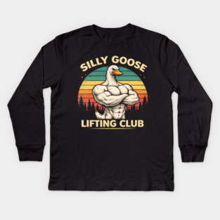 Silly Goose Lifting Club For Fitness Enthusiasts Kids Long Sleeve T-Shirt