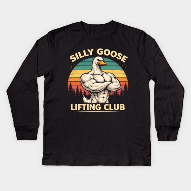 Silly Goose Lifting Club For Fitness Enthusiasts Kids Long Sleeve T-Shirt by ArtistTee ⭐⭐⭐⭐⭐