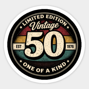 Limited Edition Vintage 50 One Of A Kind Est 1976 Birthday Milestone Magnet