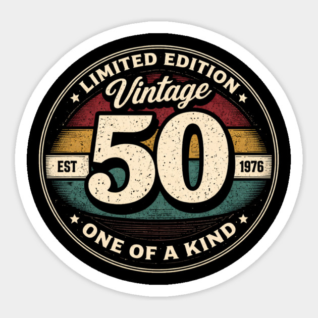 Limited Edition Vintage 50 One Of A Kind Est 1976 Birthday Milestone Magnet by ArtistTee ⭐⭐⭐⭐⭐