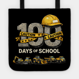 100 Days Of School Construction Worker Elementary School Tote
