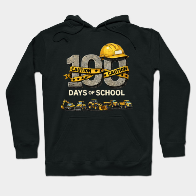 100 Days Of School Construction Worker Elementary School Hoodie by ArtistTee ⭐⭐⭐⭐⭐