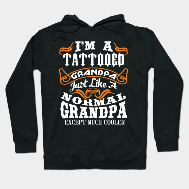Tattooed Grandpa Aging Rebel Family Humor Hoodie by Anticorporati
