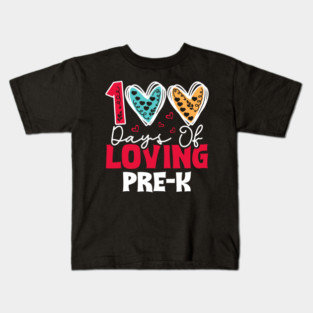 100 Days Of Loving Pre-K Apple Cute 100th Day Of School Kids T-Shirt