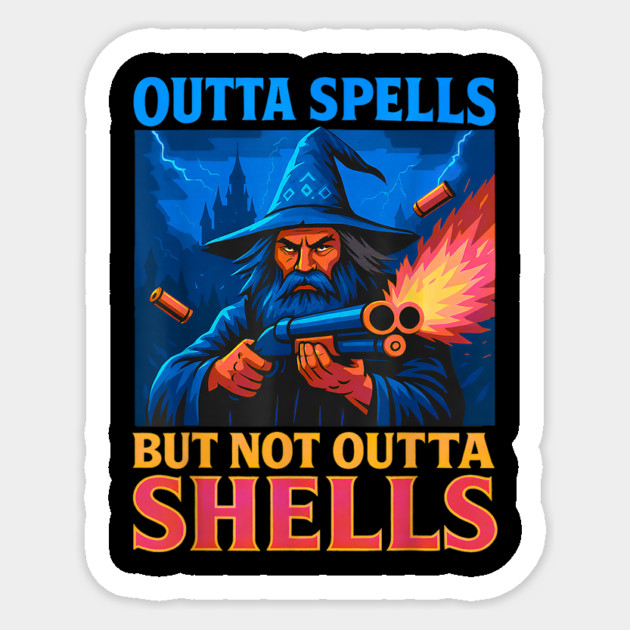Outta Spells But Not Outta Shells Wizard Fantasy Sticker by yangho