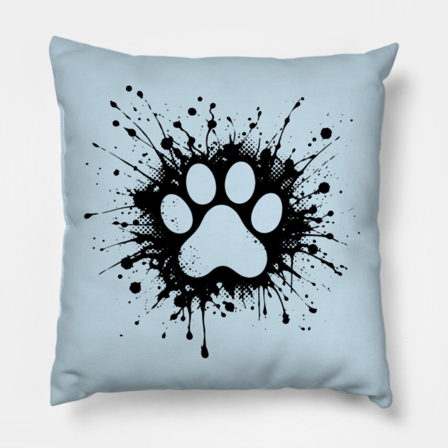 Cute Cat Paw Print Pillow by Champanie's Store