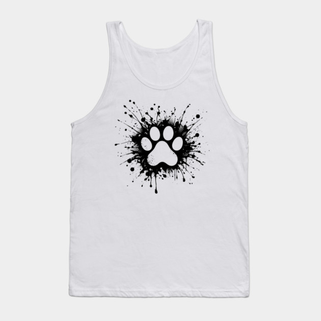 Cute Cat Paw Print Tank Top by Champanie's Store